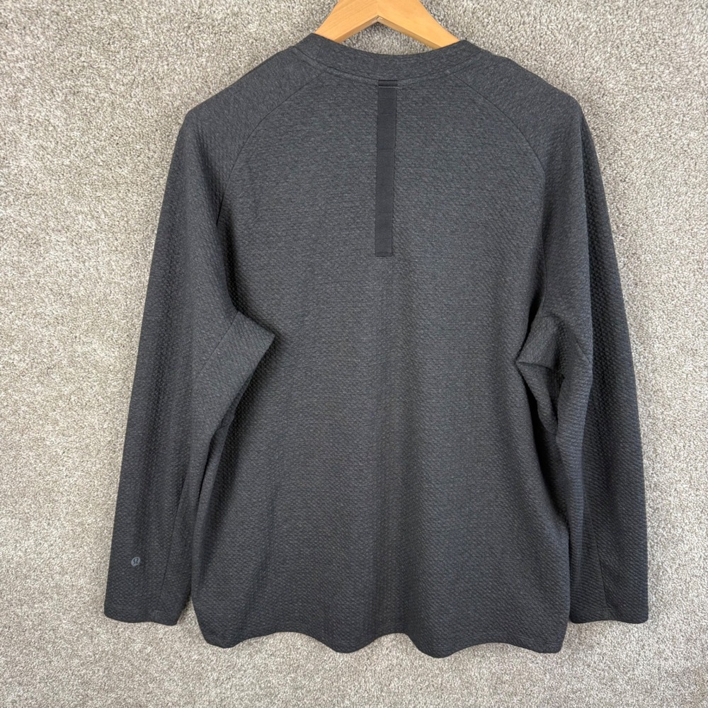 Lululemon At Ease Crewneck Sweatshirt Mens XL Heathered Black Textured Grey - Picture 3 of 6